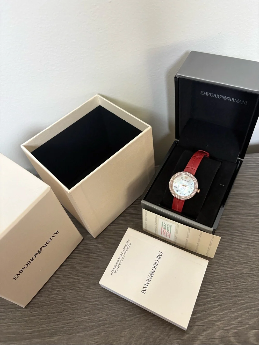Emporio Armani AR11357 Red Leather Women's Watch